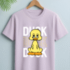 Cute Duck Printed GirlsT-Shirt - 100% Cotton Casual Wear - L, Lavender